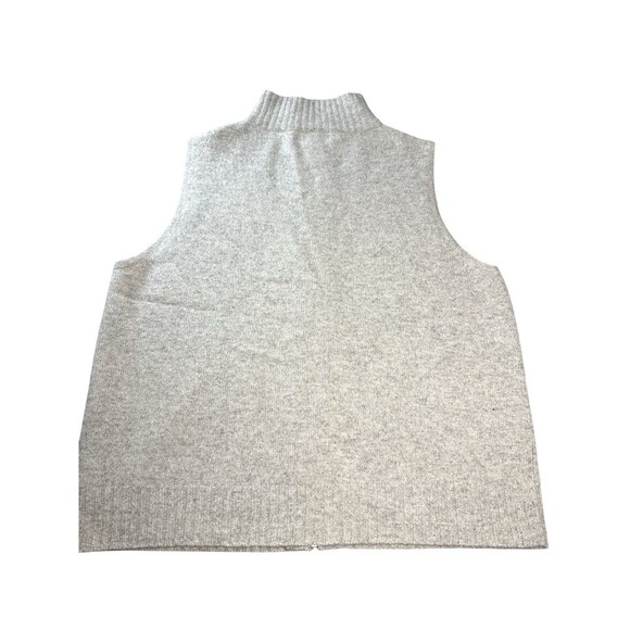 Vintage 90s Pendleton Sweater Vest Large Lambs Wool Beige Full Zip Tan Sleevless - Picture 7 of 7